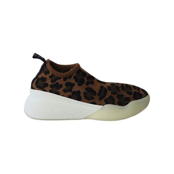 Stella Mccartney Slip-On Sneakers in Leopard Print Jacquard Knit